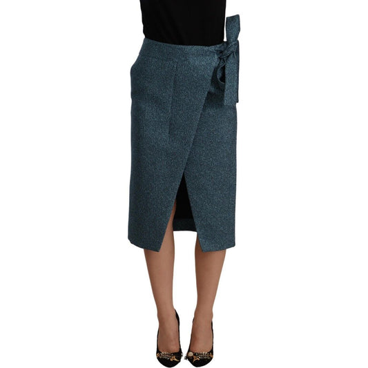 Koonhor Blue High Waist Pencil Straight Wrap Style Skirt 1728,67345645728,Blue,Clothing,IT42|M,Koonhor,Material: Cotton,Midi - Skirts - Clothing,New with tags,Skirts - Clothing,Skirts - Women - Clothing,Women,Women - Clothing