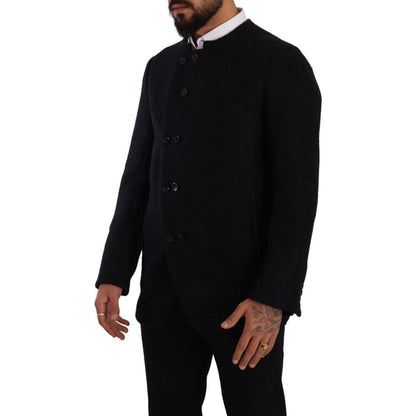 Dolce & Gabbana Gray Alpaca Button Down Men Coat Jacket 1% Elastane,1728,34% Cotton,6% Virgin Wool,67345645728,8% Nylon,Clothing,Coats - Jackets & Coats - Clothing,Dolce & Gabbana,Gray,IT48 | M,Jackets & Coats - Clothing,Jackets - Men - Clothing,Material: