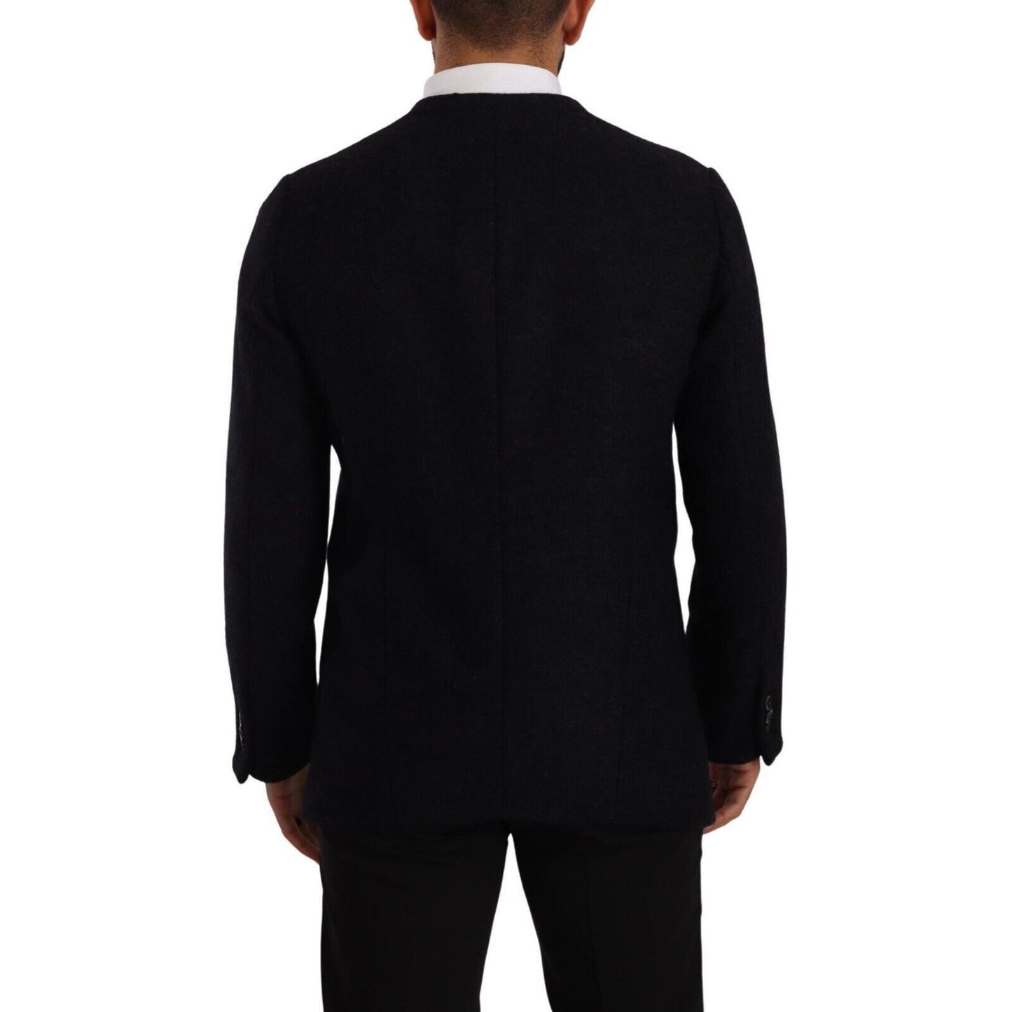 Dolce & Gabbana Gray Alpaca Button Down Men Coat Jacket 1% Elastane,1728,34% Cotton,6% Virgin Wool,67345645728,8% Nylon,Clothing,Coats - Jackets & Coats - Clothing,Dolce & Gabbana,Gray,IT48 | M,Jackets & Coats - Clothing,Jackets - Men - Clothing,Material: