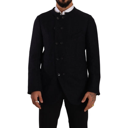 Dolce & Gabbana Gray Alpaca Button Down Men Coat Jacket 1% Elastane,1728,34% Cotton,6% Virgin Wool,67345645728,8% Nylon,Clothing,Coats - Jackets & Coats - Clothing,Dolce & Gabbana,Gray,IT48 | M,Jackets & Coats - Clothing,Jackets - Men - Clothing,Material: