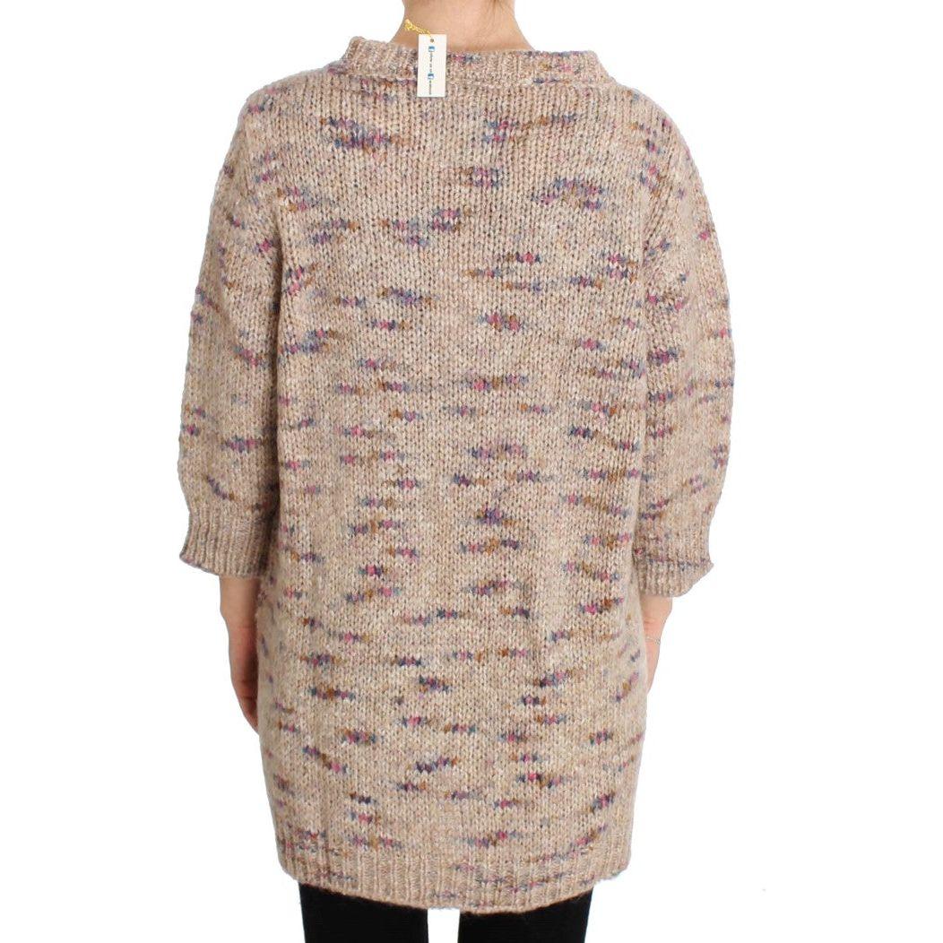 PINK MEMORIES Beige Wool Blend Knitted Oversize Sweater