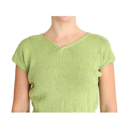 PINK MEMORIES Green Cotton Blend Knitted Sweater