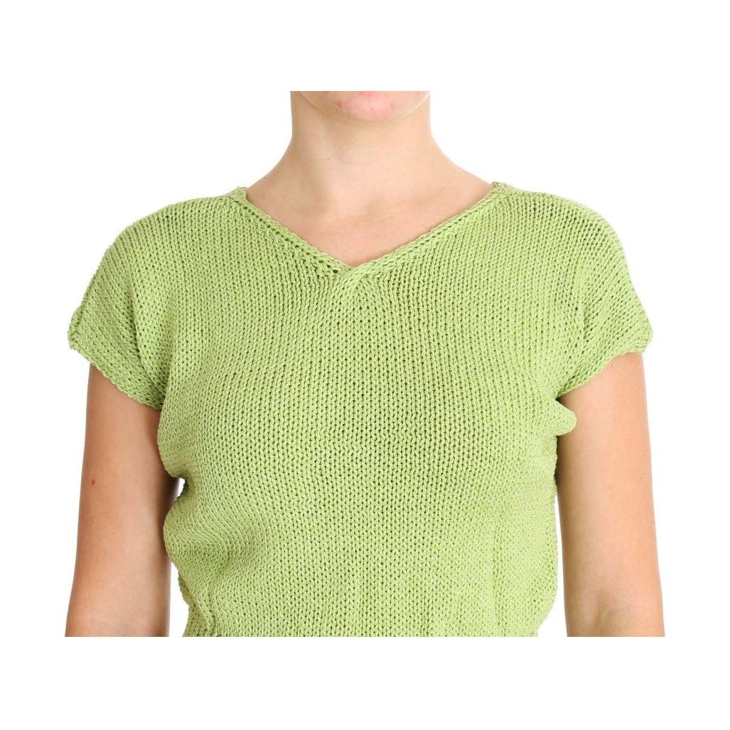 PINK MEMORIES Elegant Green Knitted Sleeveless Vest Sweater PINK MEMORIES