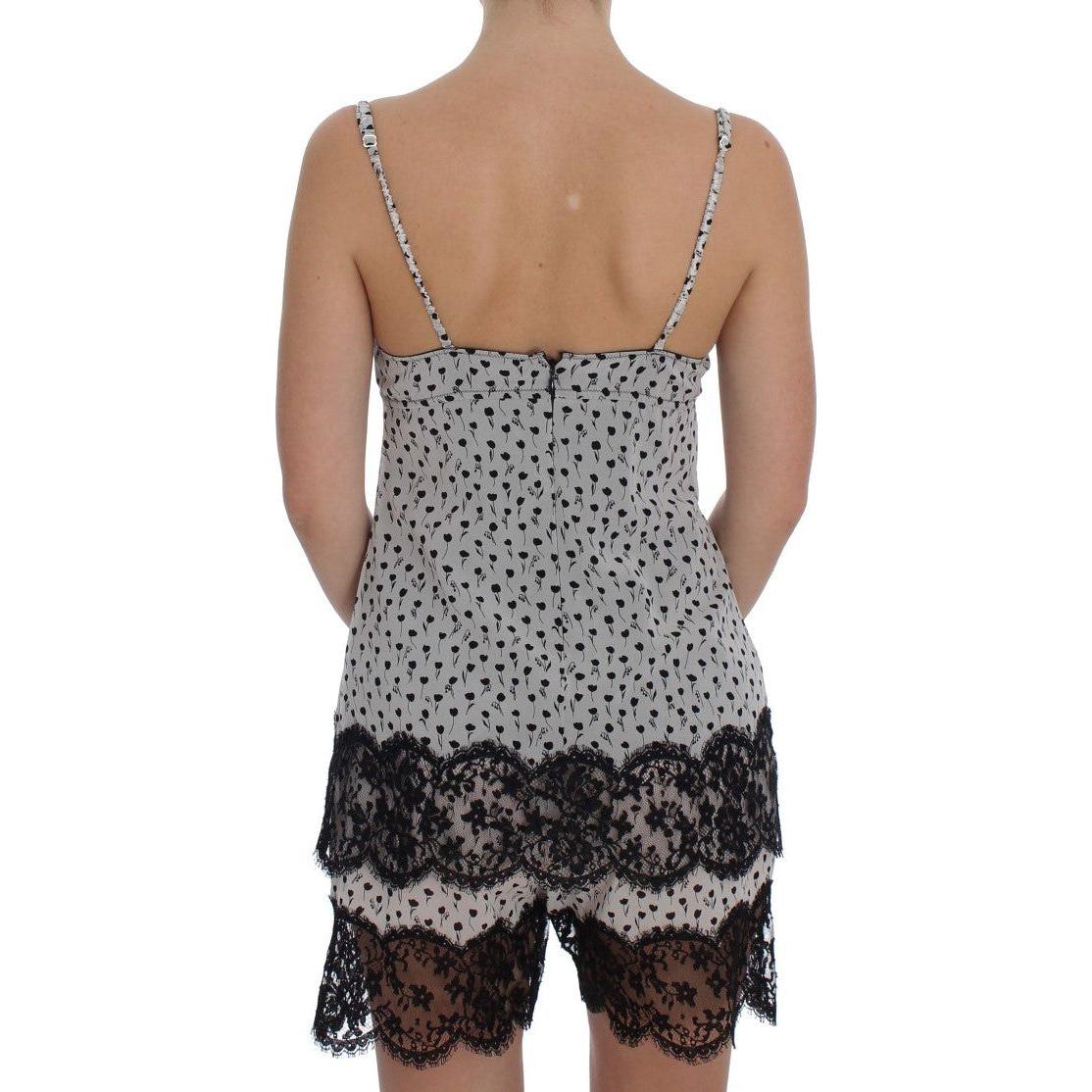 Dolce & Gabbana Elegant Floral Lace Silk Chemise Dolce & Gabbana