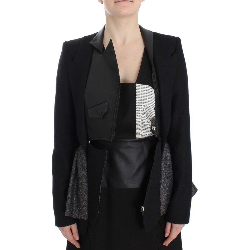 KAALE SUKTAE Elegant Monochrome Zippered Blazer Jacket Coats & Jackets KAALE SUKTAE