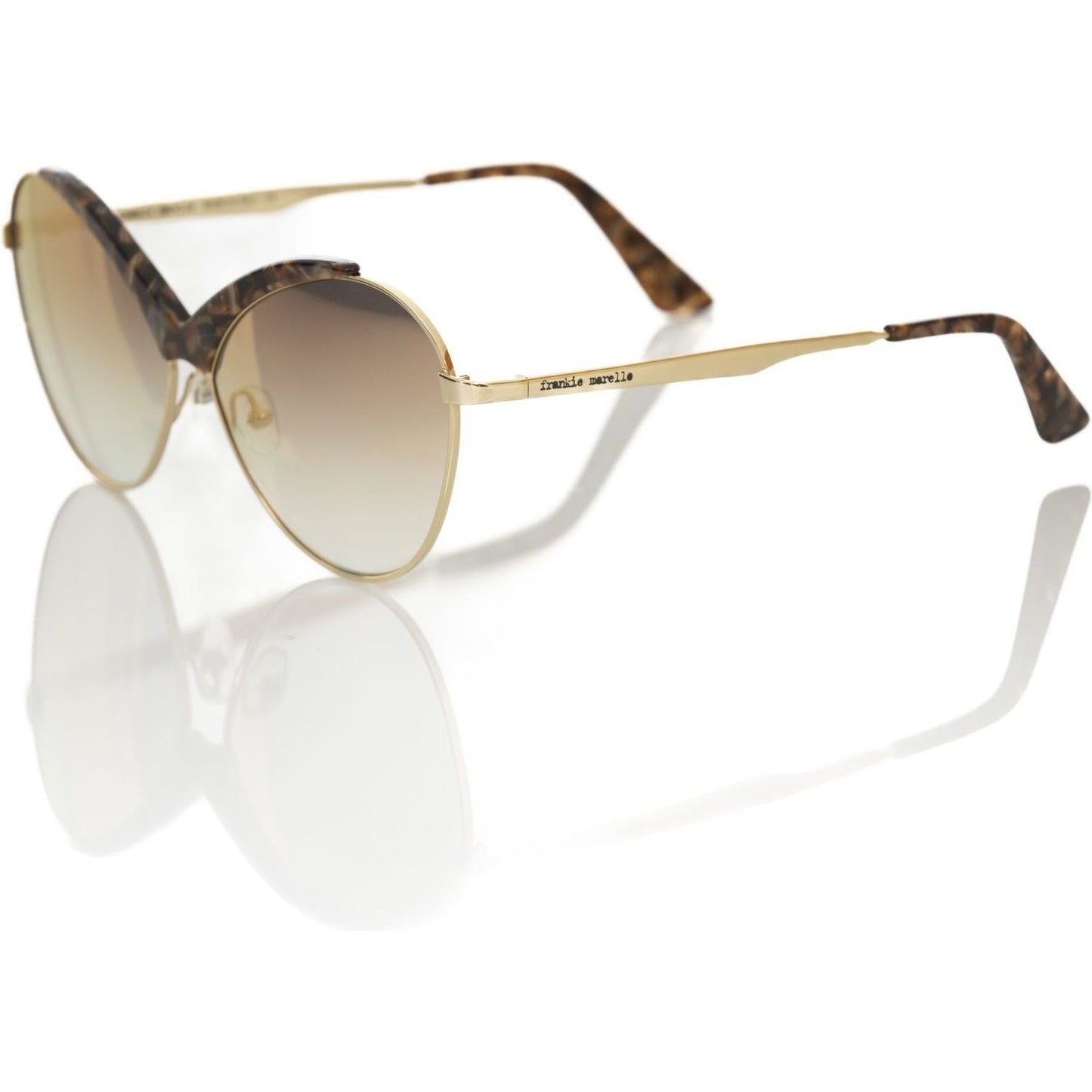 Frankie Morello Beige Metallic Women Sunglass Frankie Morello