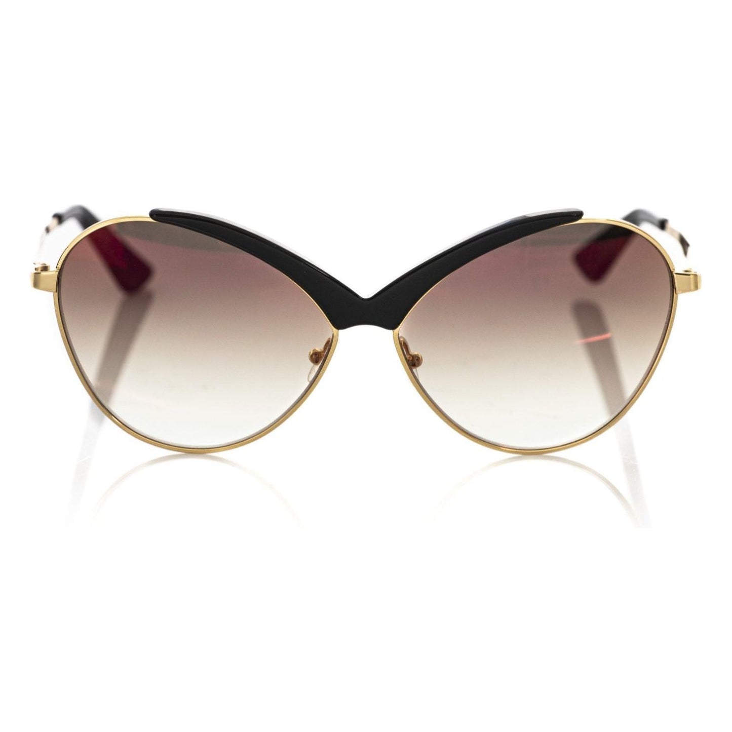 Frankie Morello Black Metallic Fiber Women Sunglasses Frankie Morello