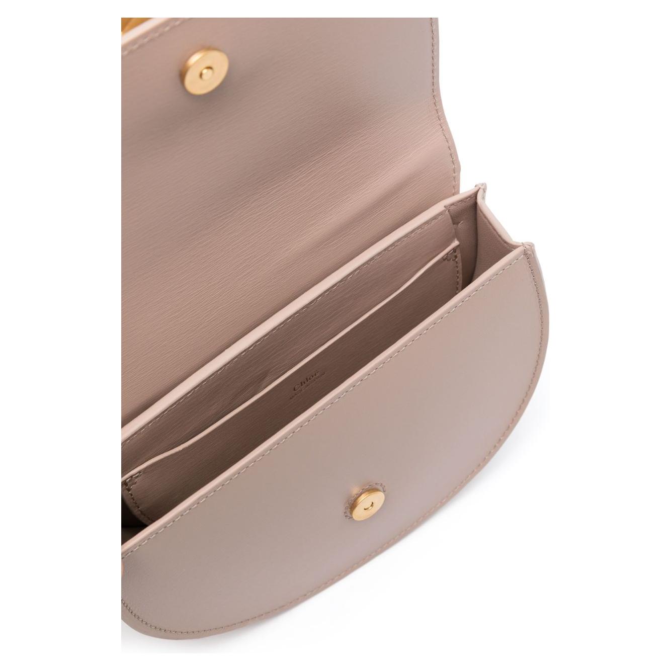 Chloè Marcie Mini Leather Crossbody Bag in Powder Shoulder Chloè Rosy Brown