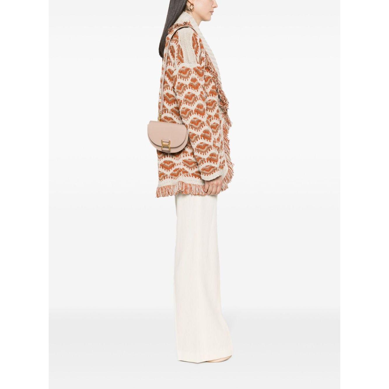 Chloè Marcie Mini Leather Crossbody Bag in Powder Shoulder Chloè White Smoke