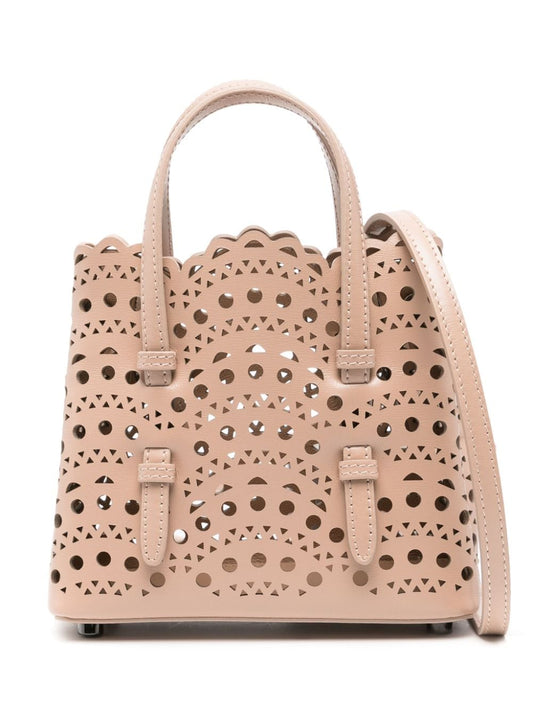 Alaia leather micro Mina 16 crossbody Bag Beige Handbag Alaia