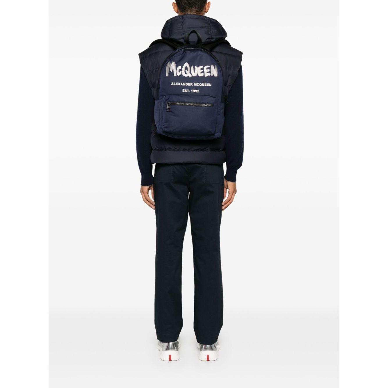 Alexander McQueen Blue Metropolitan Backpack Blue Backpacks Alexander Mcqueen