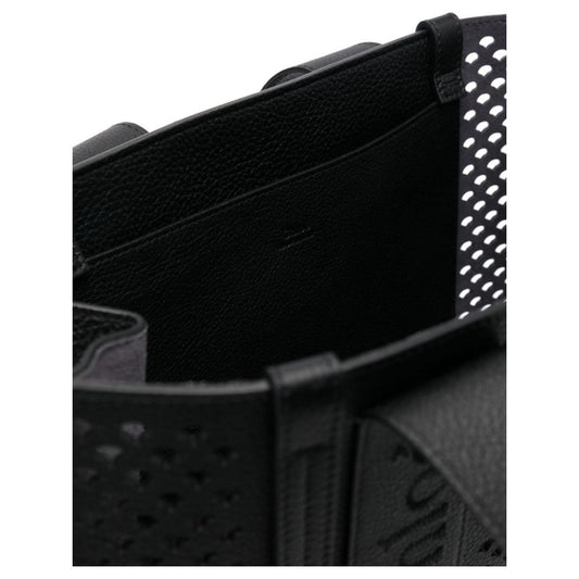 Chloè Woody Perforated Leather Tote Bag in Black Shopper Chloè Black