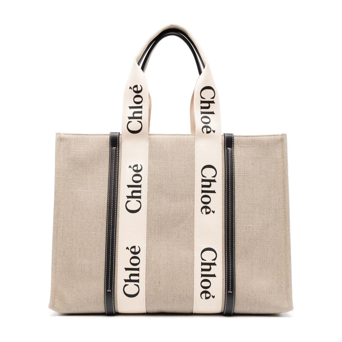 Chloè Chloé Woody Medium Tote Bag Shopper Chloè Gray