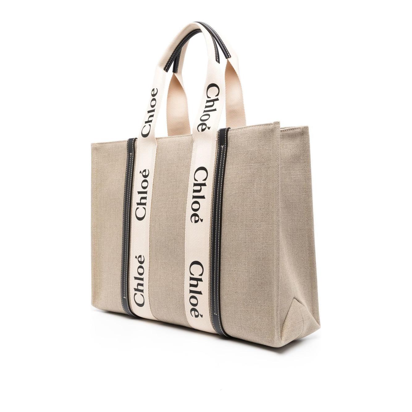 Chloè Chloé Woody Medium Tote Bag Shopper Chloè Dark Gray
