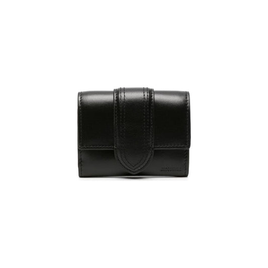 JACQUEMUS Le Compact Bambino leather wallet Black