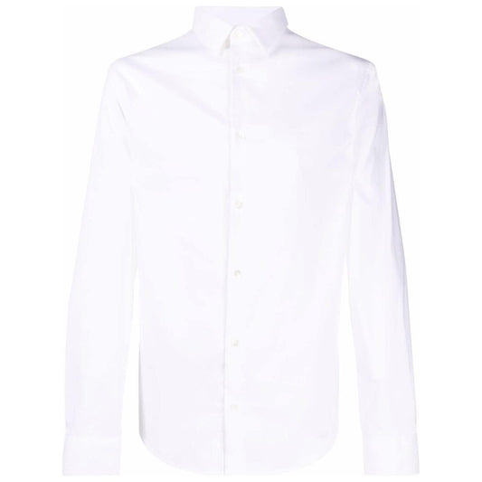 Emporio Armani logo-patch longsleeved shirt Shirts Emporio Armani Ghost White
