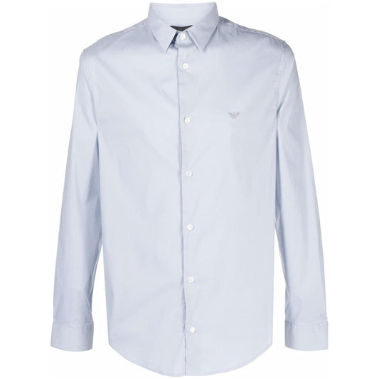 Emporio Armani logo-embroidered long-sleeve shirt Shirts Emporio Armani Light Gray