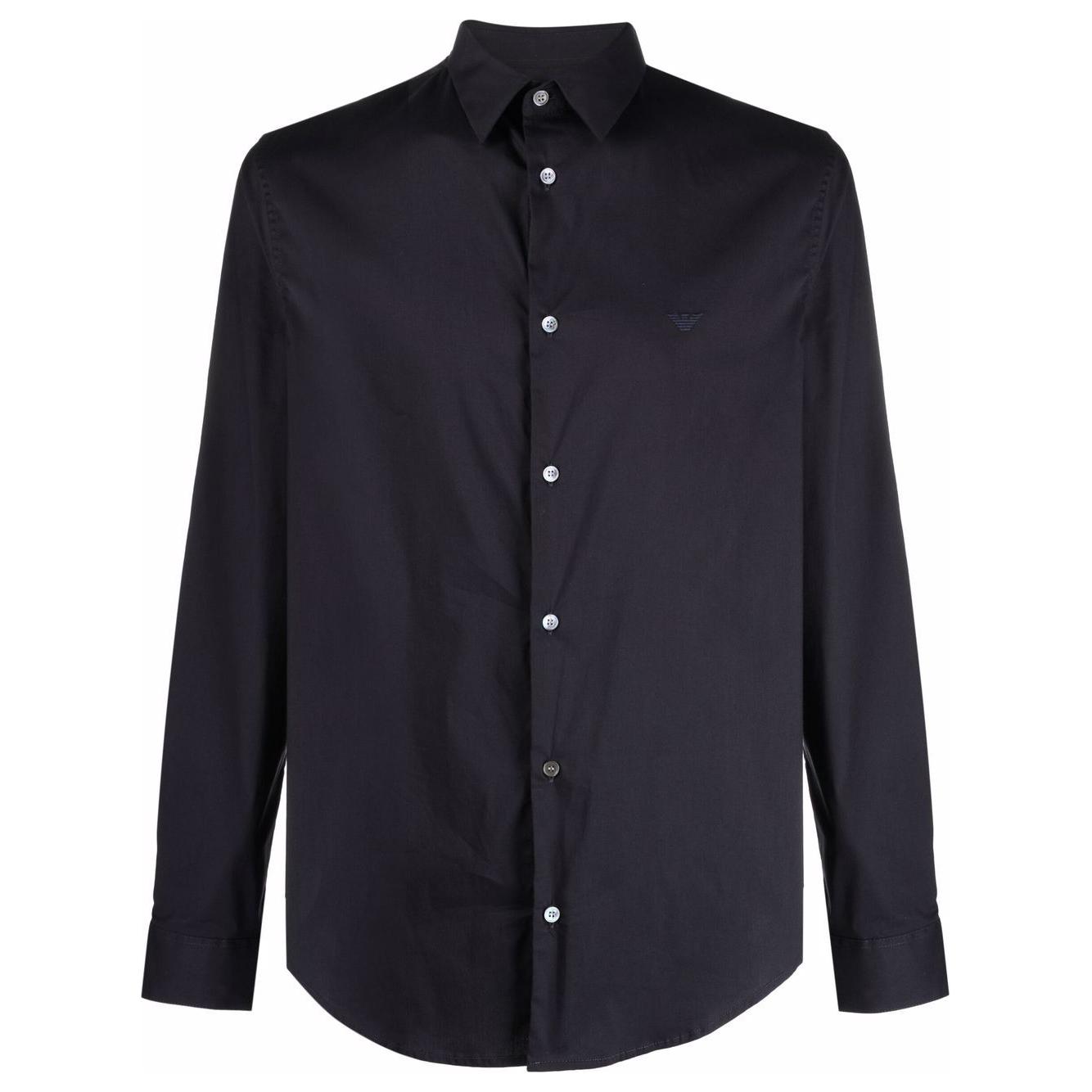 Emporio Armani logo-patch Longsleeved Shirt Shirts Emporio Armani Dark Slate Gray