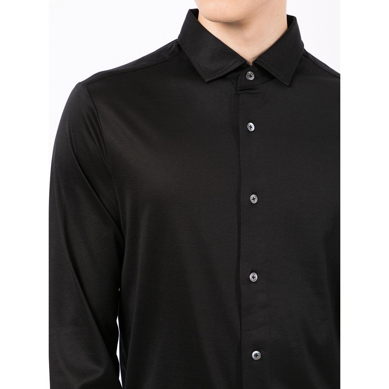 Emporio Armani stretch-fit button-up shirt Shirts Emporio Armani Black