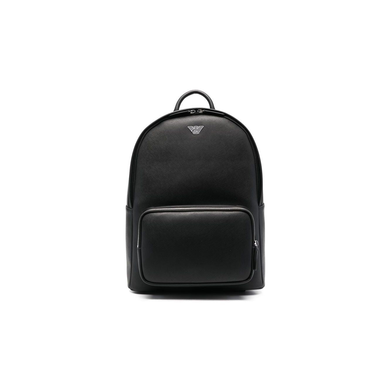 Emporio Armani Roundshape backpack in regenerated saffiano leather with ASV eagle plaque Backpacks Emporio Armani Dark Slate Gray