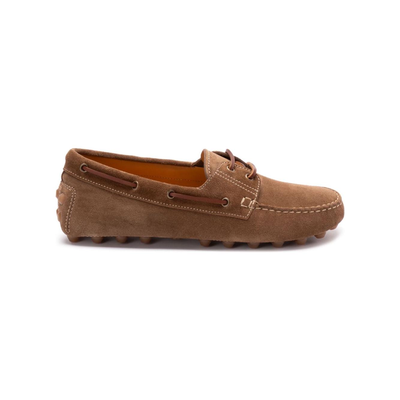 Tod's Flat Suede Leather Men Moccasins Brown Moccasins Tod'S Saddle Brown