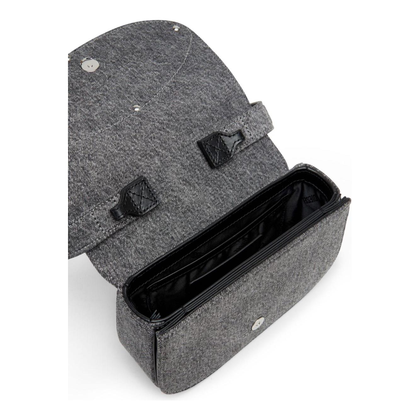 Diesel 1DR-Iconic shoulder bag in stonewashed denim Shoulder Diesel Dim Gray