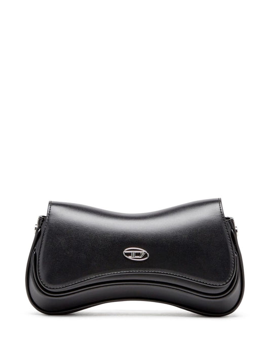 Diesel Play-Semi gloss leather shoulder bag Clutches Diesel Dark Slate Gray