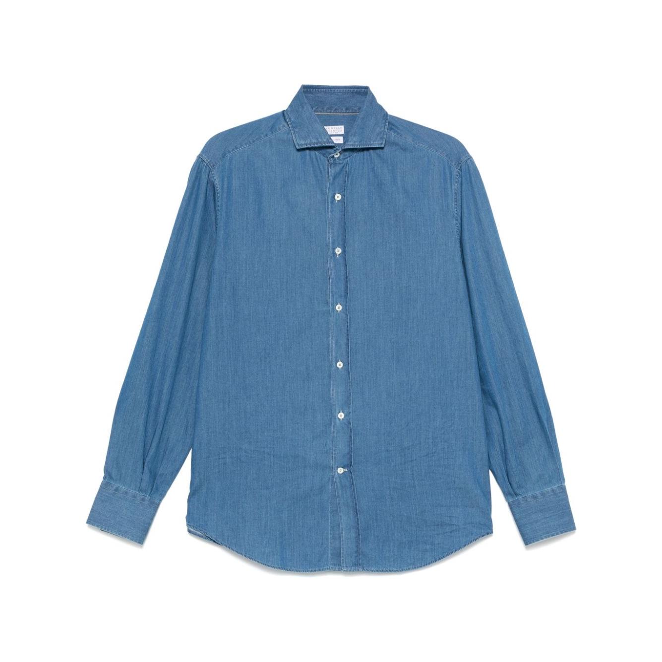 Brunello Cucinelli Shirts Blue Shirts Brunello Cucinelli Steel Blue
