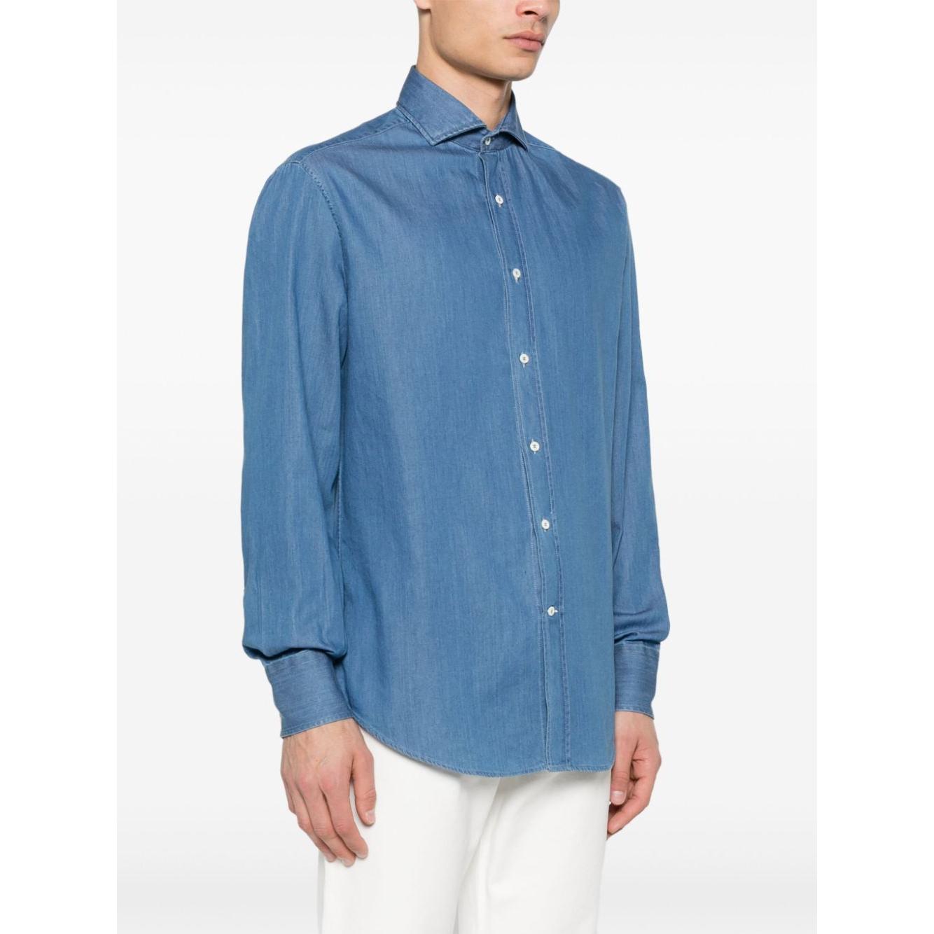 Brunello Cucinelli Shirts Blue Shirts Brunello Cucinelli Steel Blue