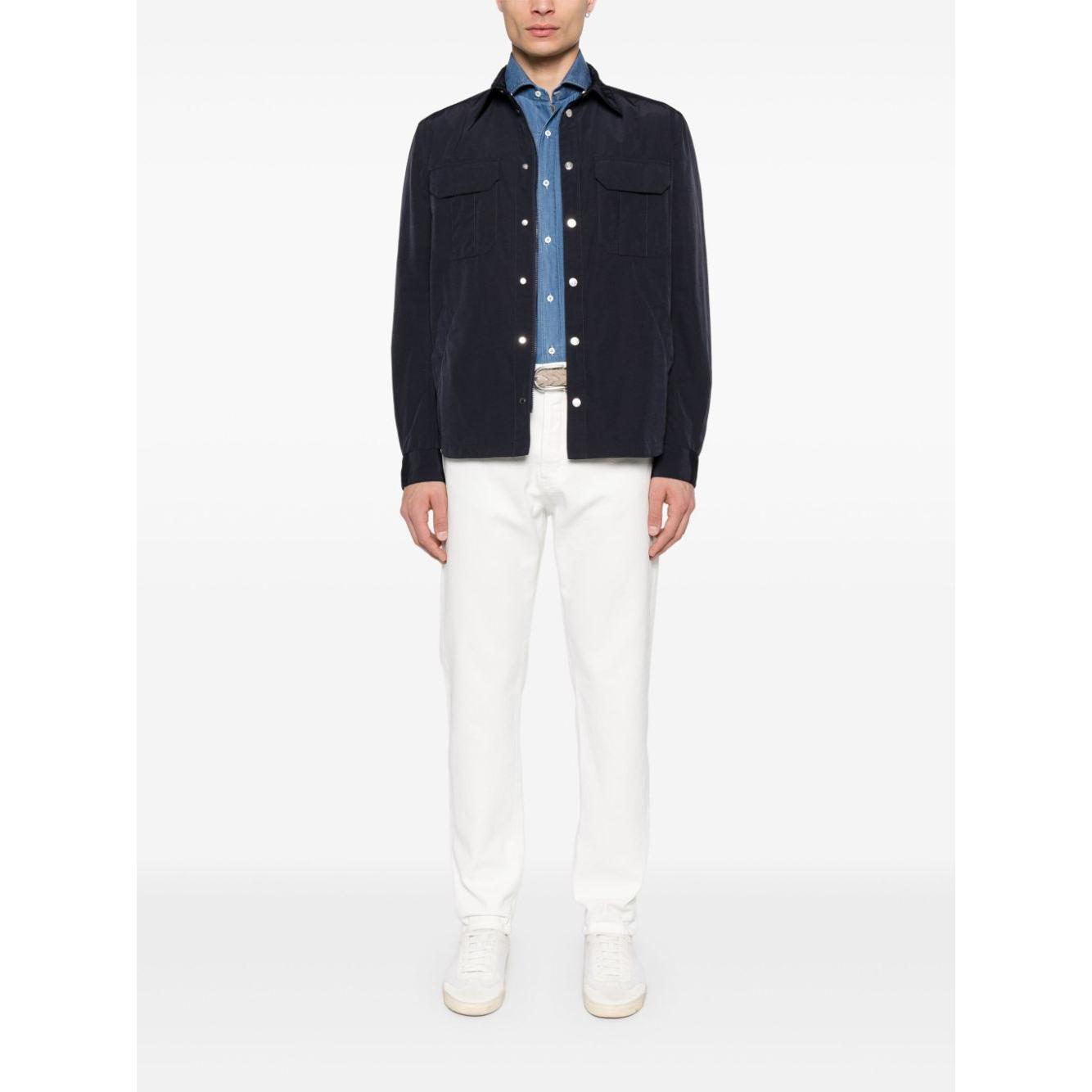 Brunello Cucinelli Shirts Blue Shirts Brunello Cucinelli White Smoke