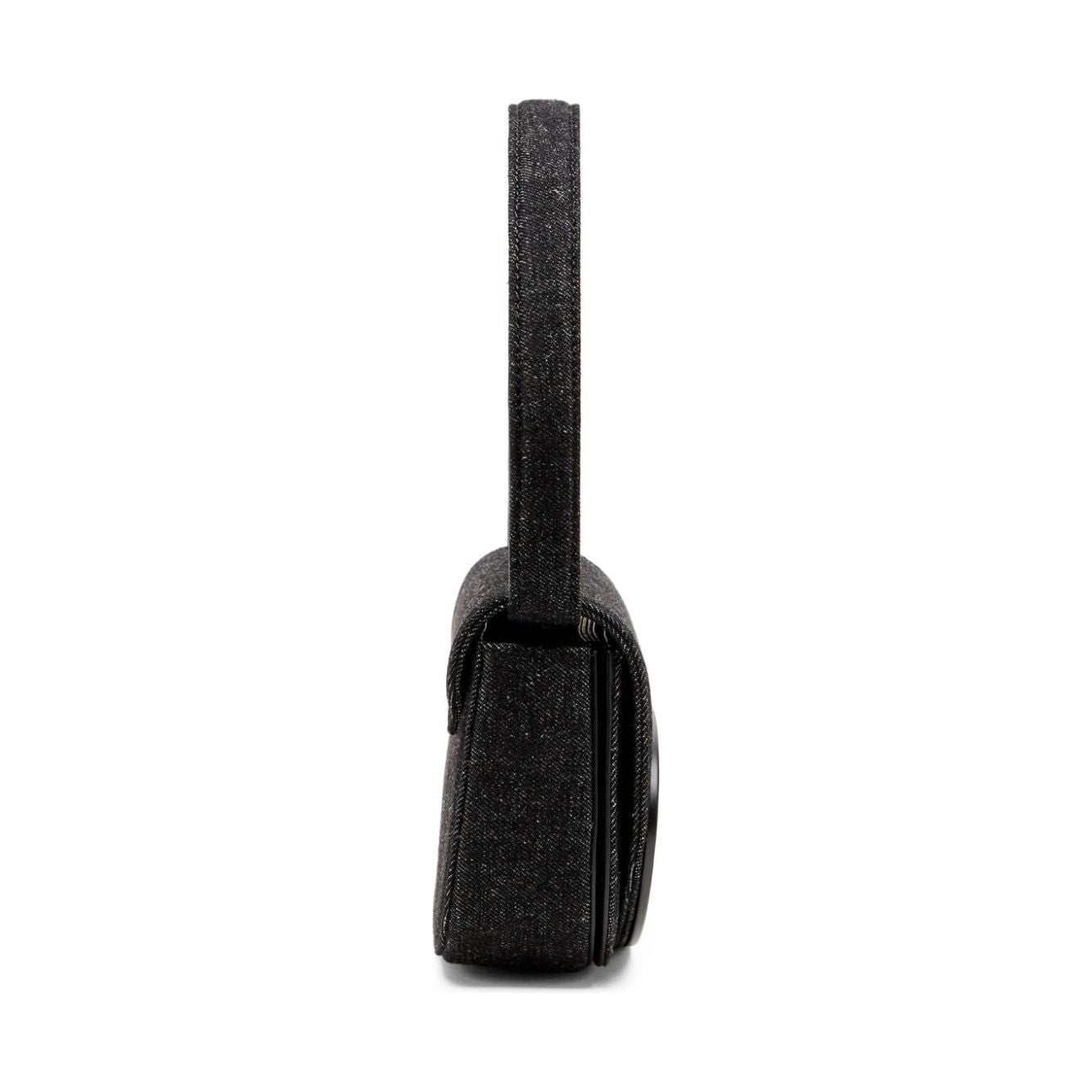 Diesel 1DR-Iconic shoulder bag in washed denim Shoulder Diesel Black