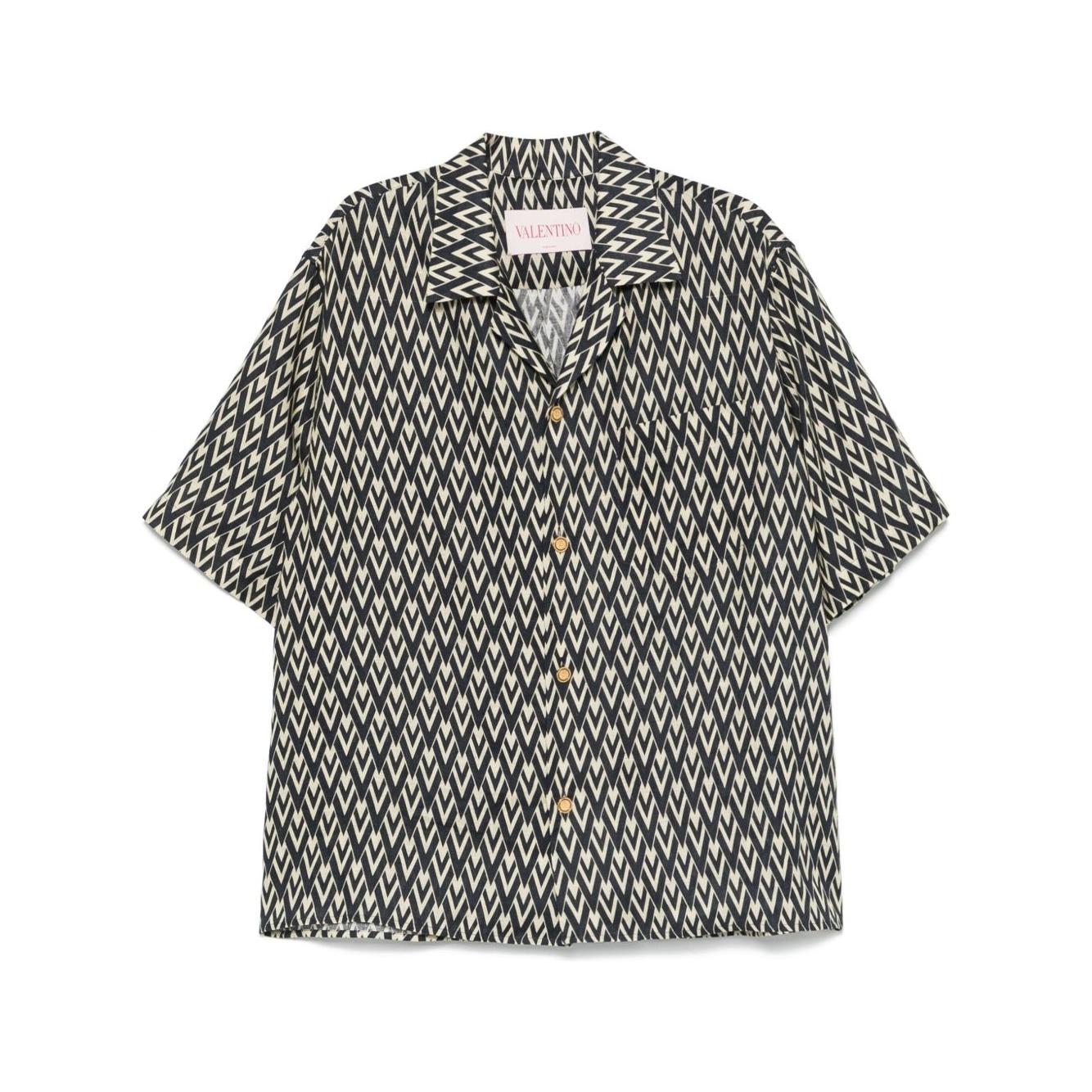 Valentino Graphic Print Shirt Shirts Valentino Light Gray