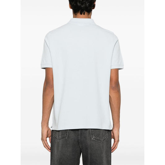 Maison Kitsune Polo with Fox motif Topwear Maison Kitsune White Smoke