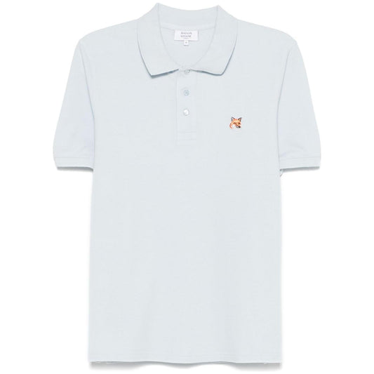 Maison Kitsune Polo with Fox motif Topwear Maison Kitsune Lavender