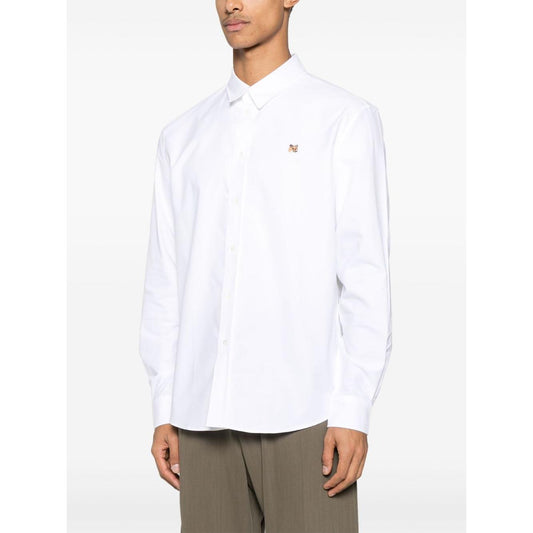 Maison Kitsune classic shirt wth fox head logo Shirts Maison Kitsune White Smoke