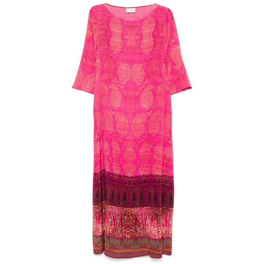 Pierre Louis Mascia Paisley print TRAPEZIO Dress Silk Dresses Pierre Louis Mascia Pale Violet Red