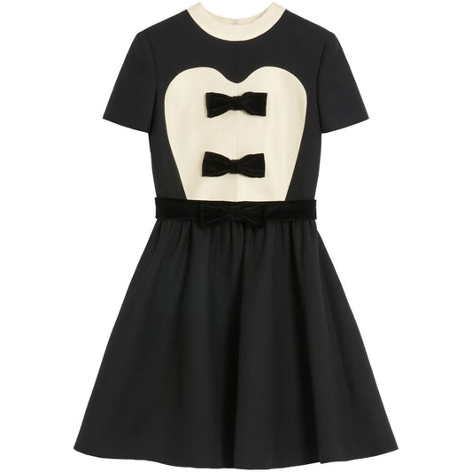Valentino crepe couture short dress with bows Dresses Valentino Black