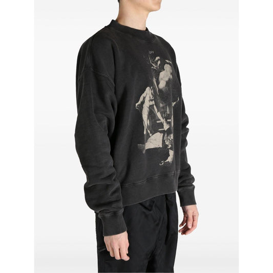 Off-White Sweaters Black Topwear Off White White Smoke