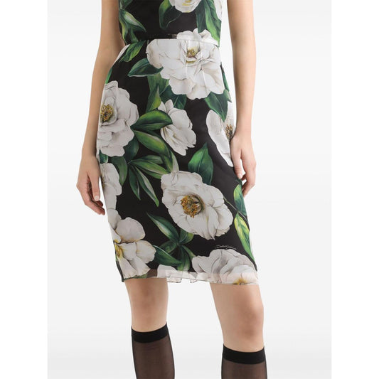 Dolce & Gabbana floral print chiffon midi dress Dresses Dolce & Gabbana Dark Slate Gray