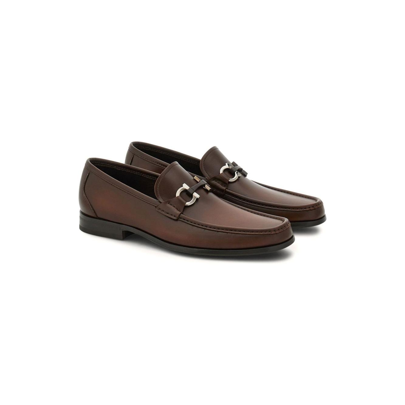 Ferragamo Gancini-plaque Loafers Moccasins Ferragamo Dark Slate Gray