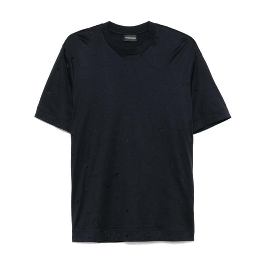 Emporio Armani Allover Logo T Shirt Topwear Emporio Armani Black