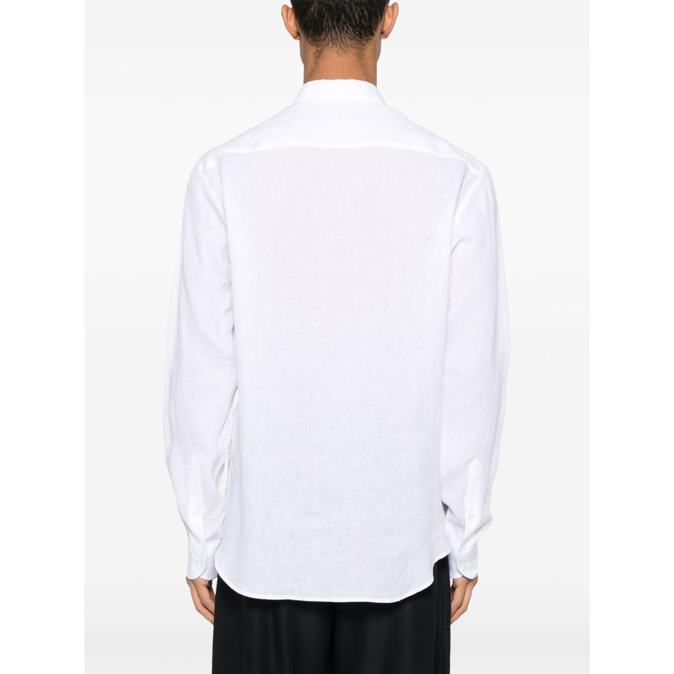 Emporio Armani logo-embroidered long-sleeve shirt Shirts Emporio Armani White Smoke