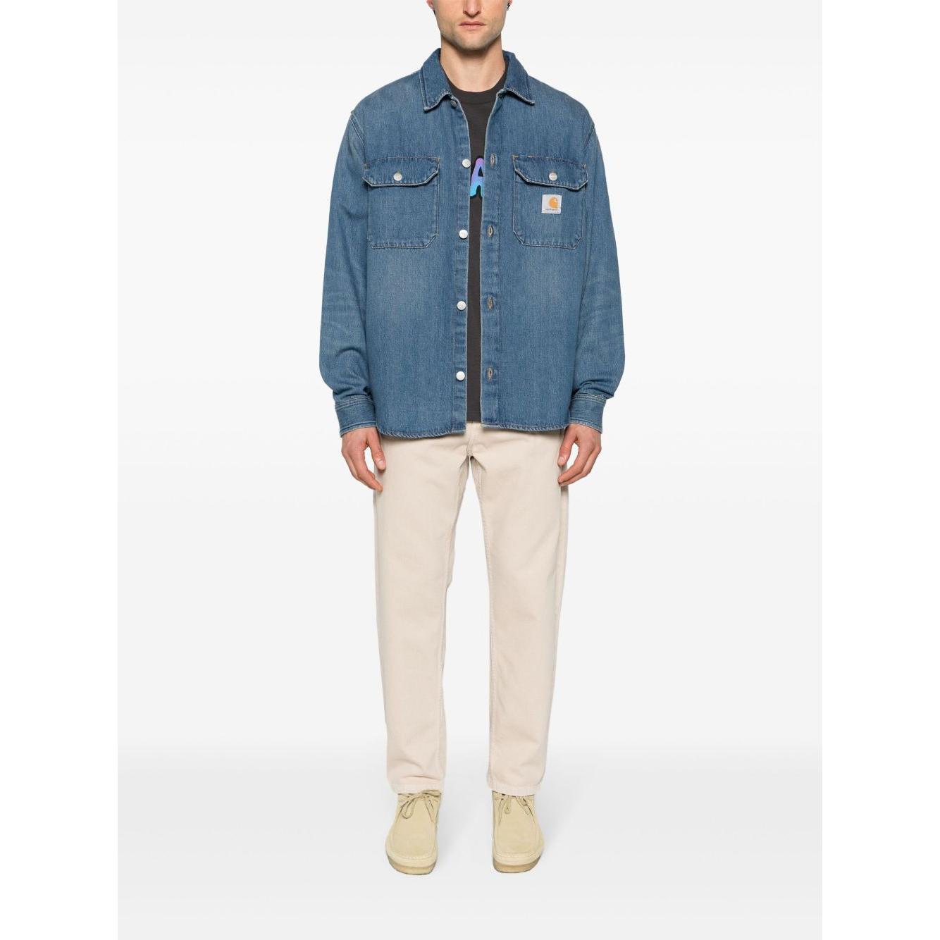 CARHARTT WIP MAIN Shirts Blue Shirts Carhartt Wip Main White Smoke