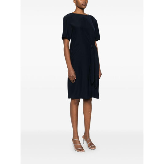 Emporio Armani Short dress with side knot Dresses Emporio Armani White Smoke