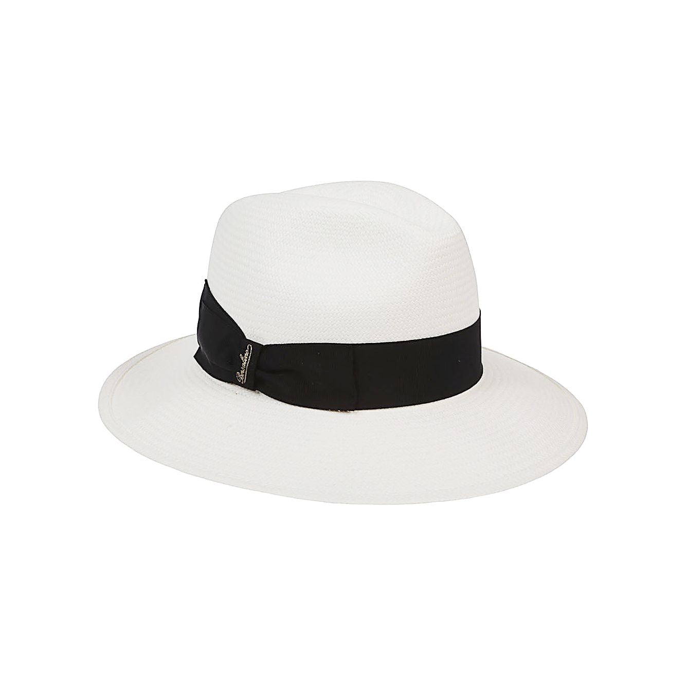 Borsalino Woman Staw Hat with Black Belt Scarves Hats & Gloves Borsalino Beige
