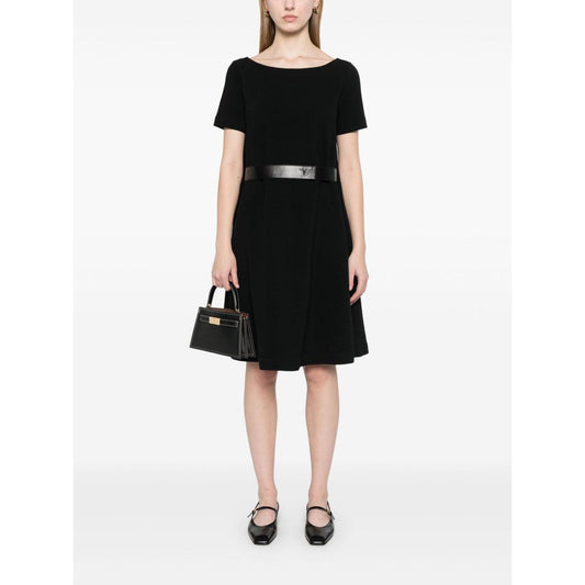 Emporio Armani Ottoman-jersey belted dress Dresses Emporio Armani White Smoke