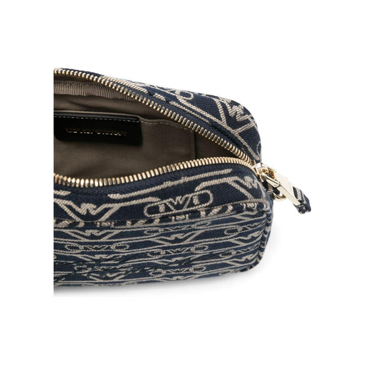 Emporio Armani Jacquard canvas camera case with all-over monogram and chain shoulder strap Clutches Emporio Armani Dark Slate Gray
