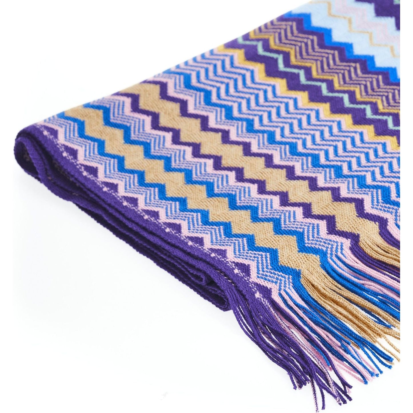 Missoni Geometric Pattern Fringed Luxury Scarf Missoni