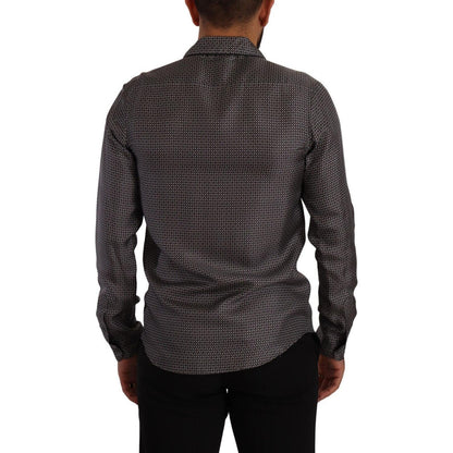 Dolce & Gabbana Gray Fantasy Pattern Pajama Top Mens Shirt