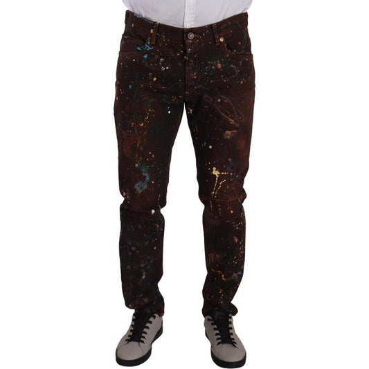 Dolce & Gabbana Elegant Multicolored Painted Denim Jeans Dolce & Gabbana